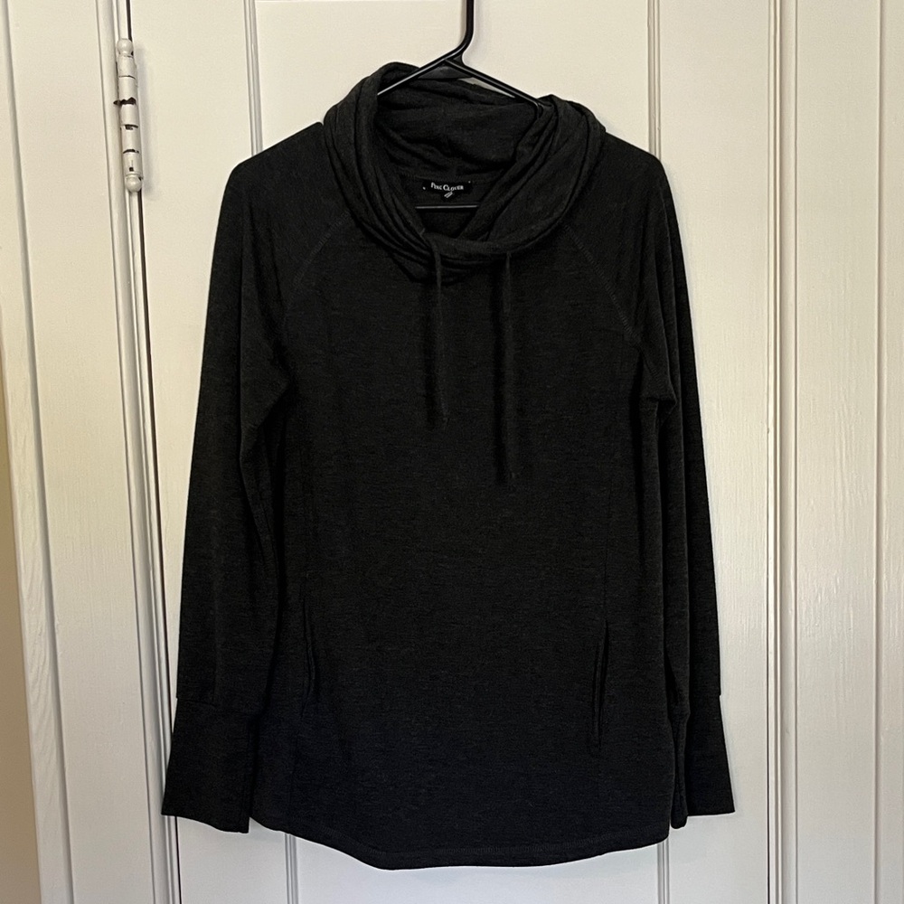 Pink Clover Charcoal Cowl Neck Long sleeve top size M